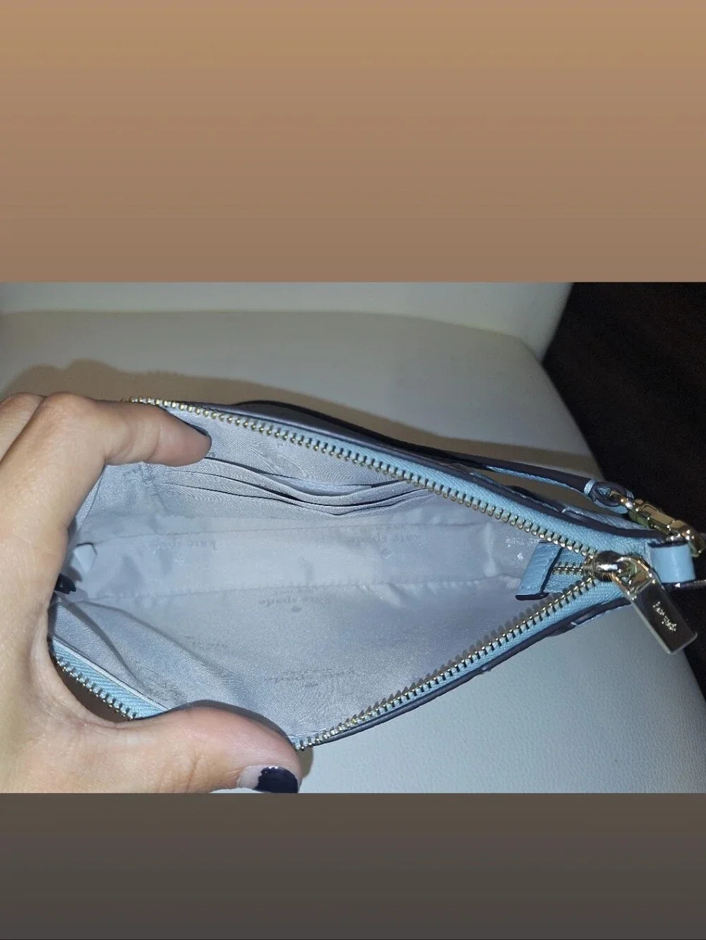 Kate Spade Light Blue Leather Small Shoulder Bag NWOT